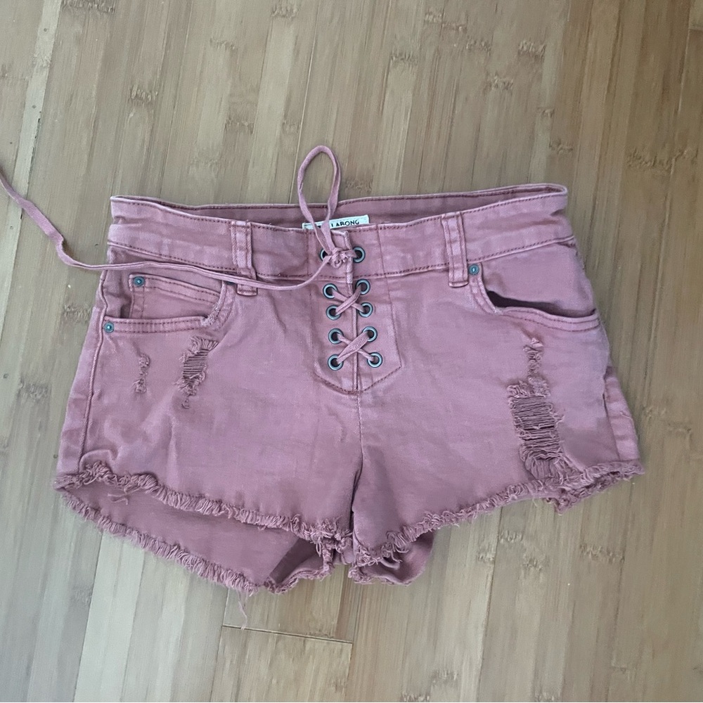 BILLABONG PINK DENIM SHORTS